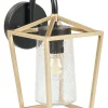 Ausenwandleuchte Metall Gold / Schwarz 33 Cm Gitter-Design Ordie