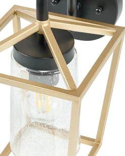Ausenwandleuchte Metall Gold / Schwarz 33 Cm Gitter-Design Ordie