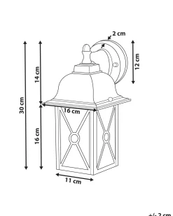 Ausenwandleuchte Metall Weis 30 Cm Rechteckig Findon