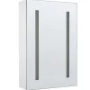 Bad Spiegelschrank Weis / Silber Mit Led-Beleuchtung 40 X 60 Cm Cameron