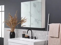 Bad Spiegelschrank Weis / Silber 80 X 70 Cm Navarra