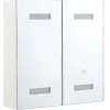 Bad Spiegelschrank Weis / Silber Mit Led-Beleuchtung 60 X 60 Cm Talagapa