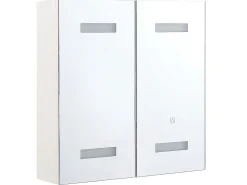 Bad Spiegelschrank Weis / Silber Mit Led-Beleuchtung 60 X 60 Cm Talagapa