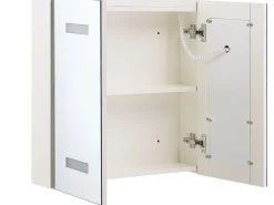 Bad Spiegelschrank Weis / Silber Mit Led-Beleuchtung 60 X 60 Cm Talagapa