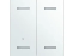 Bad Spiegelschrank Weis / Silber Mit Led-Beleuchtung 60 X 60 Cm Talagapa