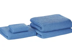Badehandtuch Set Baumwolle Blau 4-Teilig Areora