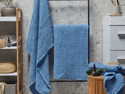 Badehandtuch Set Baumwolle Blau 4-Teilig Areora