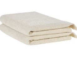 Badehandtuch Set Frottee Baumwolle Beige 2-Teilig Atiu