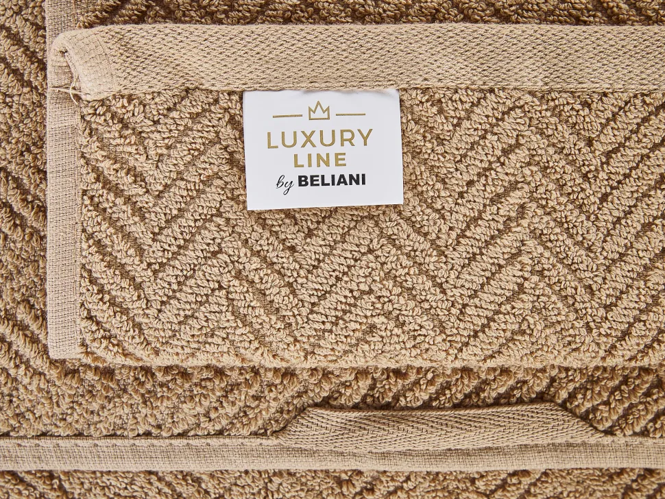 Badehandtuch Set Frottee Baumwolle Sandbeige 2-Teilig Mitiaro