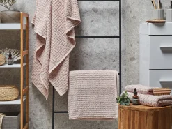Badehandtuch Set Frottee Baumwolle Rosa 4-Teilig Atai