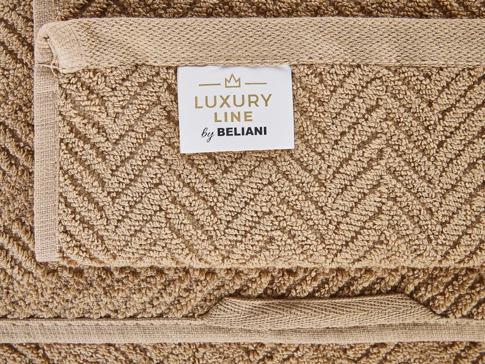 Badehandtuch Set Mit Badematte Frottee Baumwolle Sandbeige 9-Teilig Mitiaro