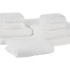 Badehandtuch Set Mit Badematte Baumwolle Weis 9-Teilig Areora
