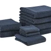 Badehandtuch Set Mit Badematte Frottee Baumwolle Dunkelblau 9-Teilig Mitiaro