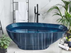 Badewanne Freistehend Marineblau Marmor Optik 170 X 80 Cm Rioja
