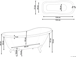 Badewanne Freistehend Rot Oval 153 X 77 Cm Cayman