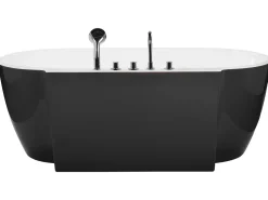 Badewanne Freistehend Schwarz Mit Armatur Oval 170 X 80 Cm Rotso
