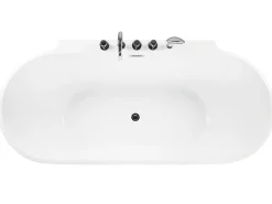 Badewanne Freistehend Schwarz Mit Armatur Oval 170 X 80 Cm Rotso