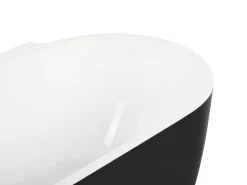 Badewanne Freistehend Schwarz Mit Armatur Oval 170 X 80 Cm Rotso