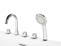Badewanne Freistehend Schwarz Mit Armatur Oval 170 X 80 Cm Rotso