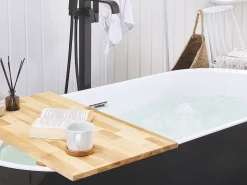 Badewanne Freistehend Schwarz Oval 150 X 75 Cm Nevis