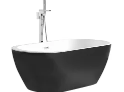 Badewanne Freistehend Schwarz Oval 150 X 75 Cm Nevis