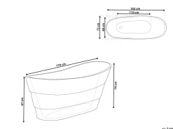 Badewanne Freistehend Schwarz Oval 170 X 73 Cm Buenavista