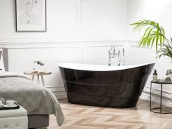 Badewanne Freistehend Schwarz Oval 170 X 73 Cm Buenavista