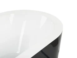 Badewanne Freistehend Schwarz Mit Armatur Oval 170 X 80 Cm Empresa
