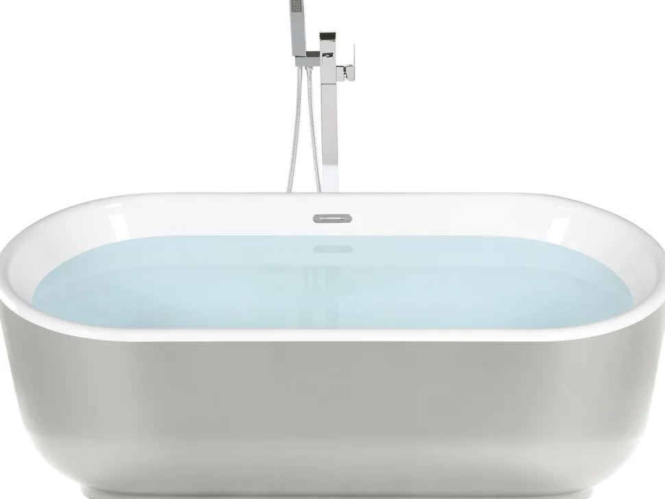 Badewanne Freistehend Silber Oval 170 X 80 Cm Pinel