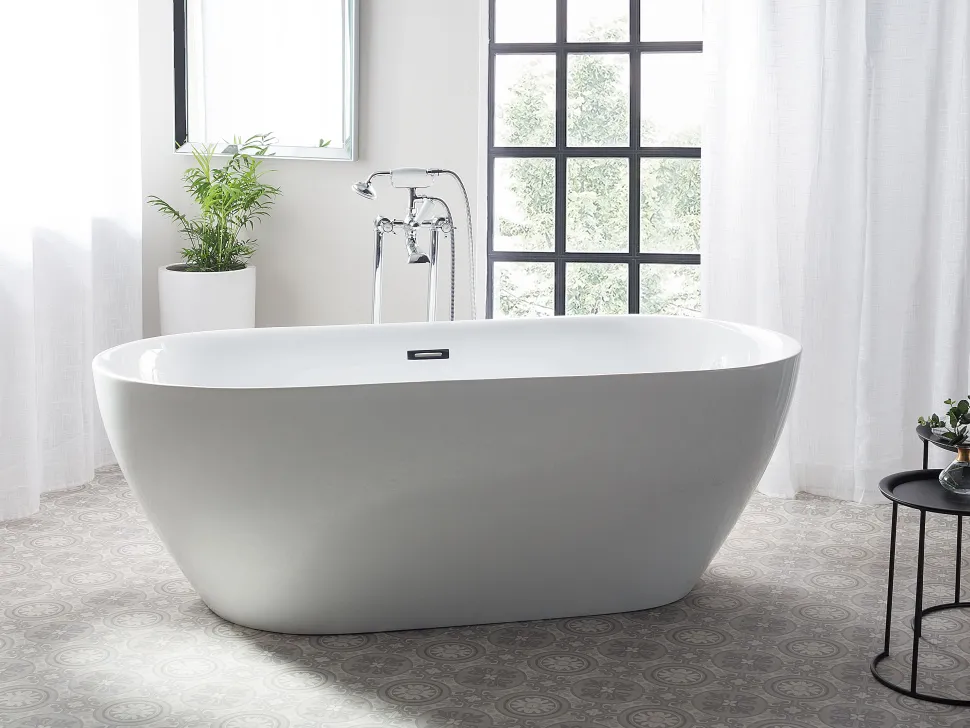 Badewanne Freistehend Weis Oval 180 X 80 Cm Carrera