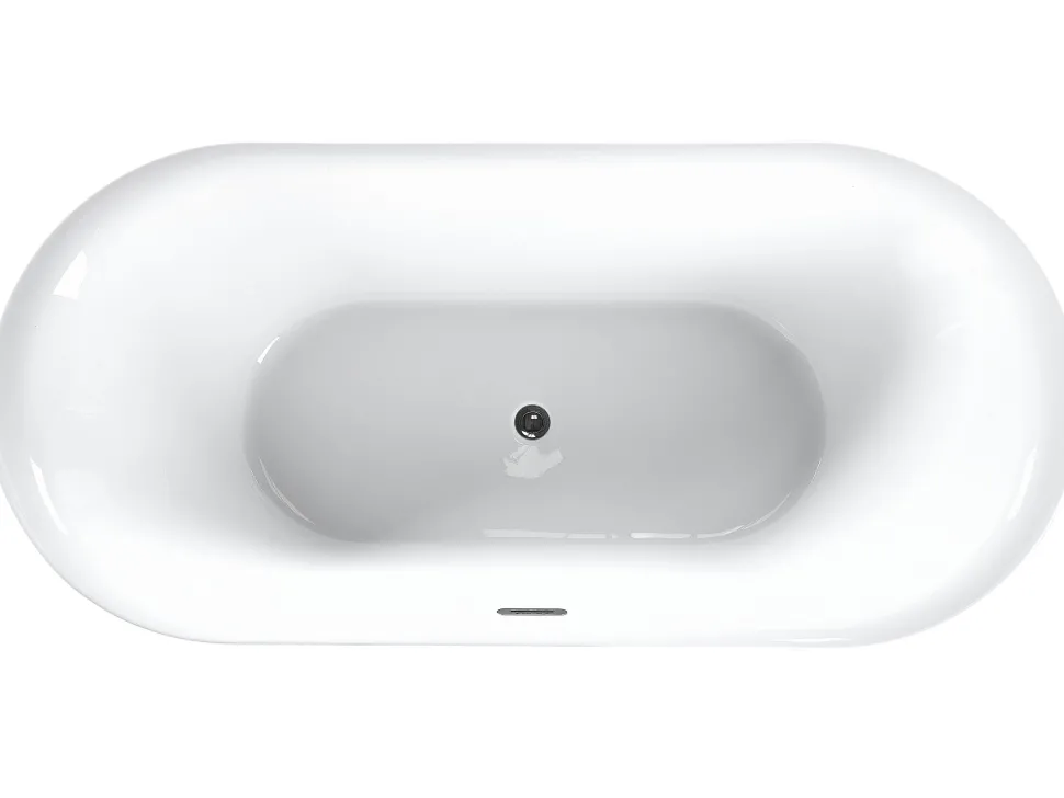 Badewanne Freistehend Weis Oval 180 X 80 Cm Carrera