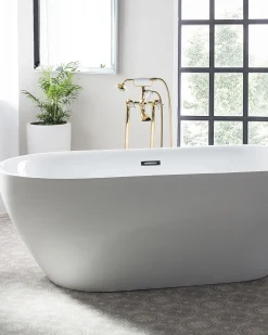 Badewanne Freistehend Weis Oval 170 X 80 Cm Nevis
