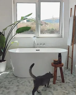Badewanne Freistehend Weis Oval 150 X 75 Cm Havana