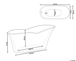 Badewanne Freistehend Weis 170 X 80 Cm Dulcina