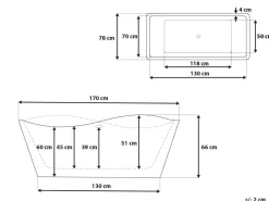 Badewanne Freistehend Weis Rechteckig 170 X 78 Cm Maravilla