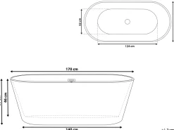 Badewanne Freistehend Weis Oval 170 X 72 Cm Havana