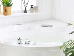 Badewanne-Whirlpool Mit Bluetooth Lautsprecher Weis Eckmodell 150 X 114 Cm Milano