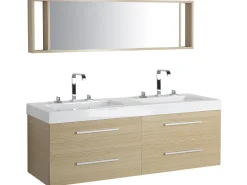 Badmobel Set Heller Holzfarbton Malaga