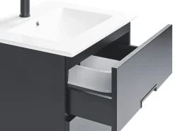 Badmobel Set 3-Teilig Schwarz Tudela