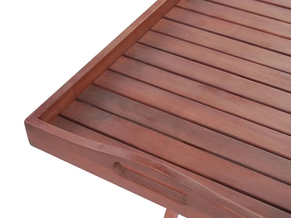 Balkonset Akazienholz Dunkelbraun Verstellbar Auflagen Cremeweis Toscana