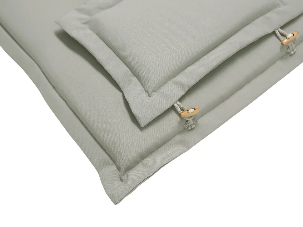 Balkonset Akazienholz Dunkelbraun Verstellbar Auflagen Grau-Beige Toscana