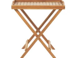 Balkonset Akazienholz Hellbraun Verstellbar Auflagen Grau-Beige Java