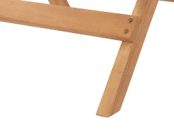 Balkonset Akazienholz Hellbraun Verstellbar Auflagen Grau-Beige Java