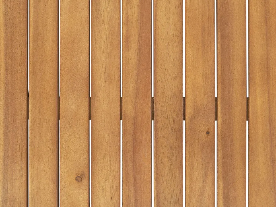Balkonset Akazienholz Hellbraun Verstellbar Auflagen Grau-Beige Java
