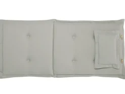 Balkonset Akazienholz Hellbraun Verstellbar Auflagen Grau-Beige Java