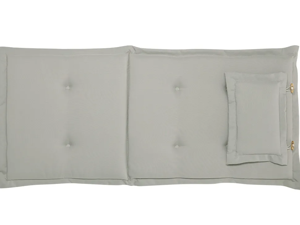 Balkonset Akazienholz Hellbraun Verstellbar Auflagen Grau-Beige Java