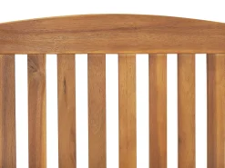 Balkonset Akazienholz Hellbraun Verstellbar Auflagen Grau-Beige Java