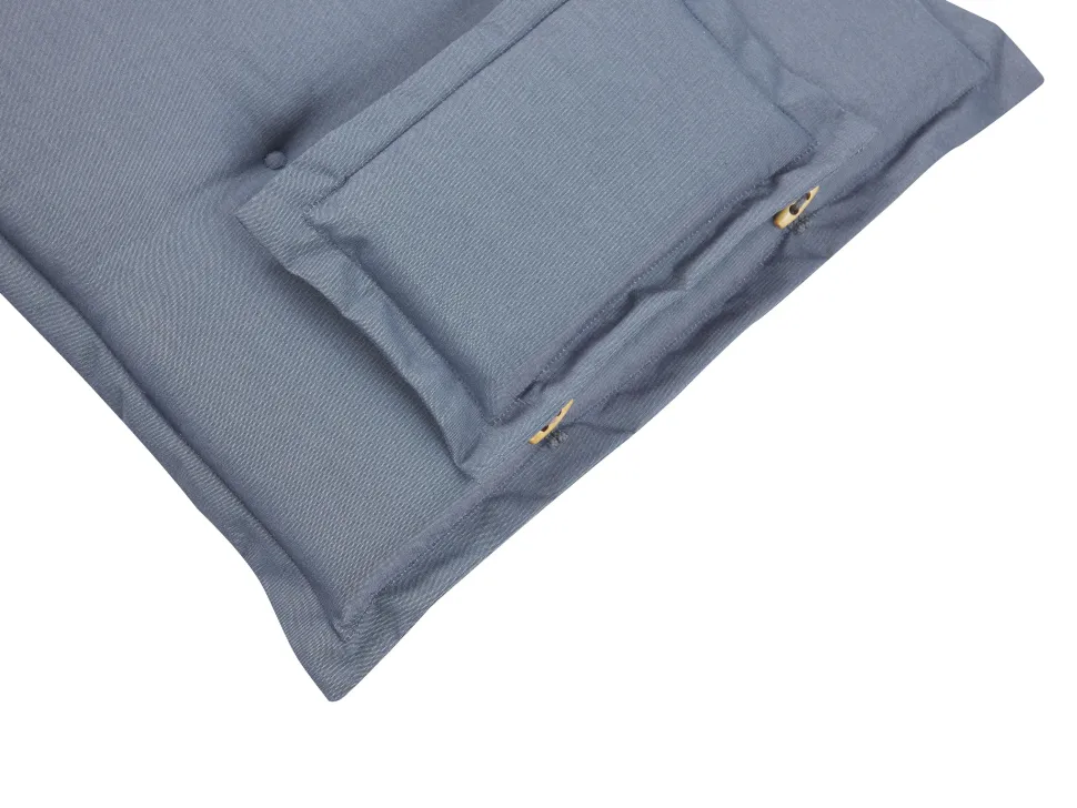 Balkonset Akazienholz Hellbraun 2-Sitzer Verstellbar Auflagen Blau Java
