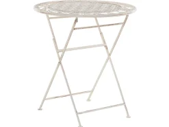 Balkonset Beige 2 Stühle Klapptisch Metall Trieste