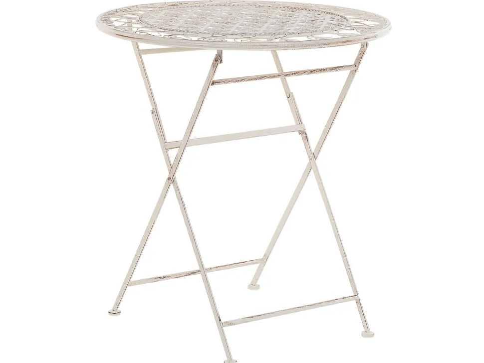 Balkonset Beige 2 Stühle Klapptisch Metall Trieste